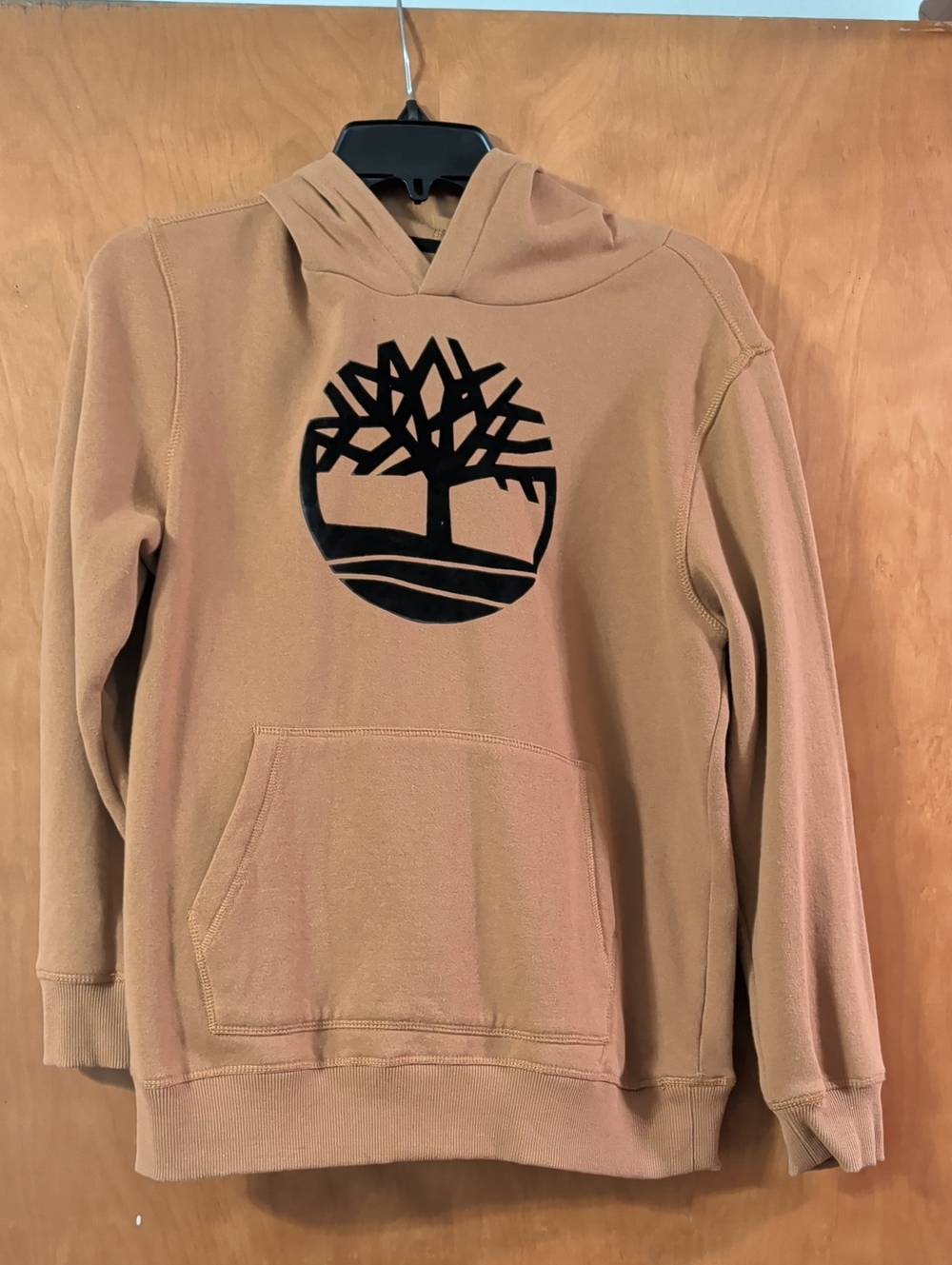 Men's Timberland Brown Pullover Hoodie with Tree Graphic